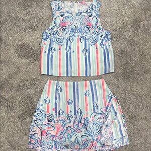 Lilly Pulitzer Striped and Paisley Skort Set